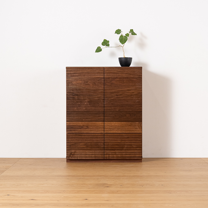 風雅／FUUGA サイドキャビネット98（ウォールナット・ウォルナット