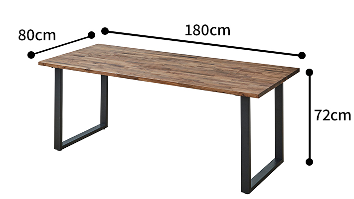 ironダイニングテーブル サイズ図面