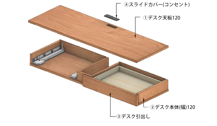 DECO_デスク幅1200詳細