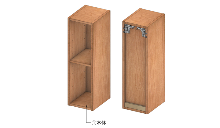 DECO_サイドシェルフ幅400高さ800詳細