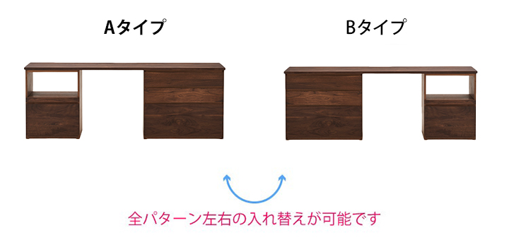 システムデスク左右入れ替え