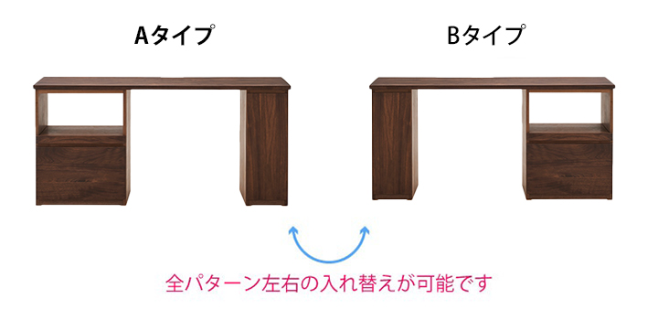 システムデスク左右入れ替え