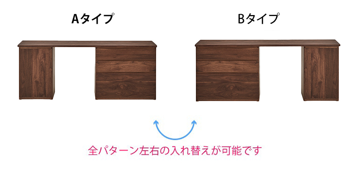 システムデスク左右入れ替え