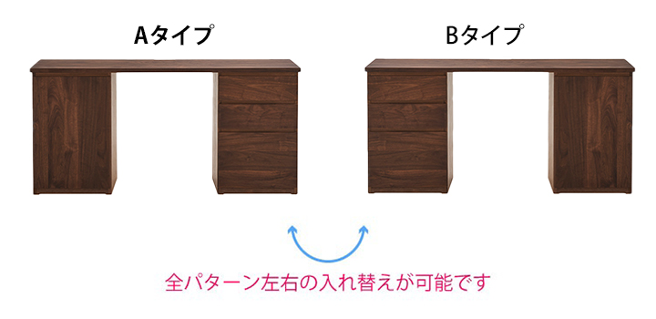 システムデスク左右入れ替え