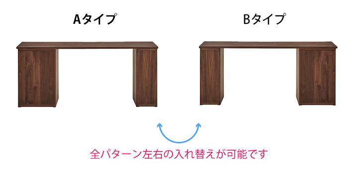 システムデスク左右入れ替え