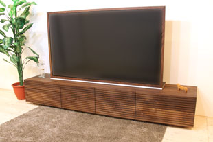 風雅テレビボード type2(左右引き出し2段) 幅2400mm ウォールナット