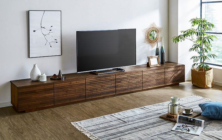 天然木・無垢の大型テレビボード風雅3000mmウォールナットイメージ2