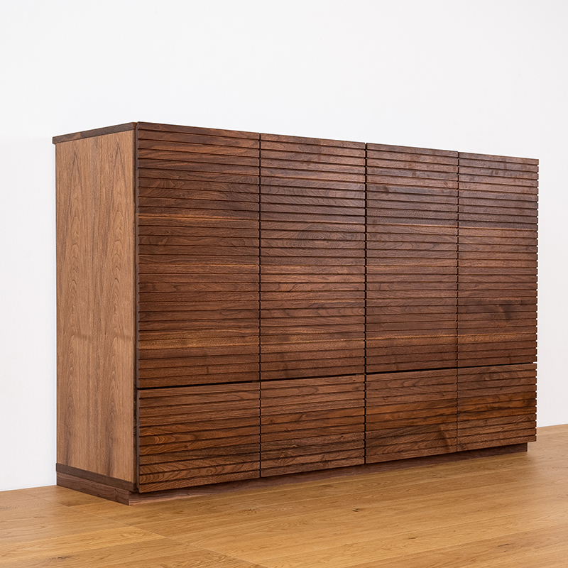 風雅／FUUGA　サイドキャビネット 幅1600mm（ウォールナット・ウォルナット-スリット）