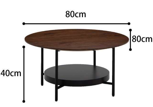 Olivia木製円形テーブル　幅800mm