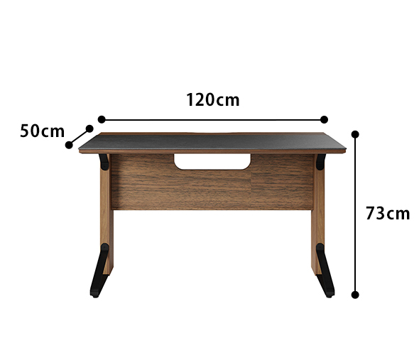 Olivia セラミック調120デスク　サイズ図面