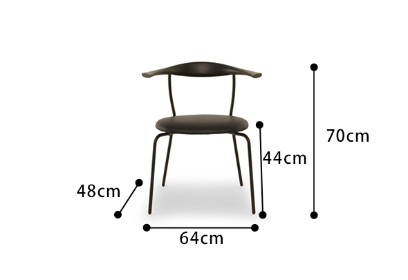Kurt チェア Dow BK_BK　サイズ図面