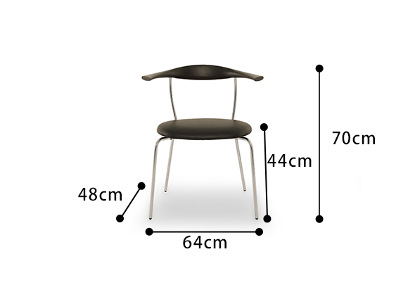 Kurt チェア Dow BK_ST　サイズ図面