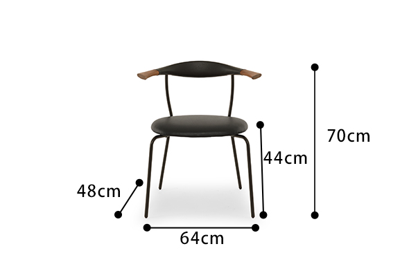 Kurt チェア Fix MBR_BK　サイズ図面