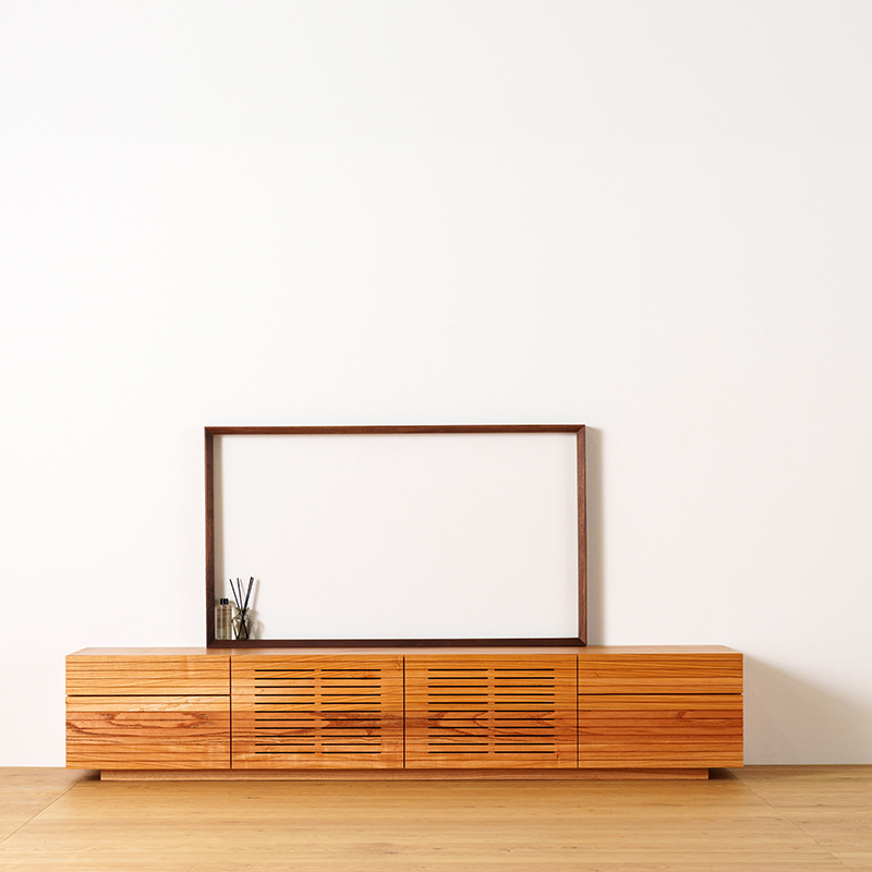 天然木・無垢を使ったテレビ台・テレビボード 風雅 -タイプ2 センダン 幅2400mm