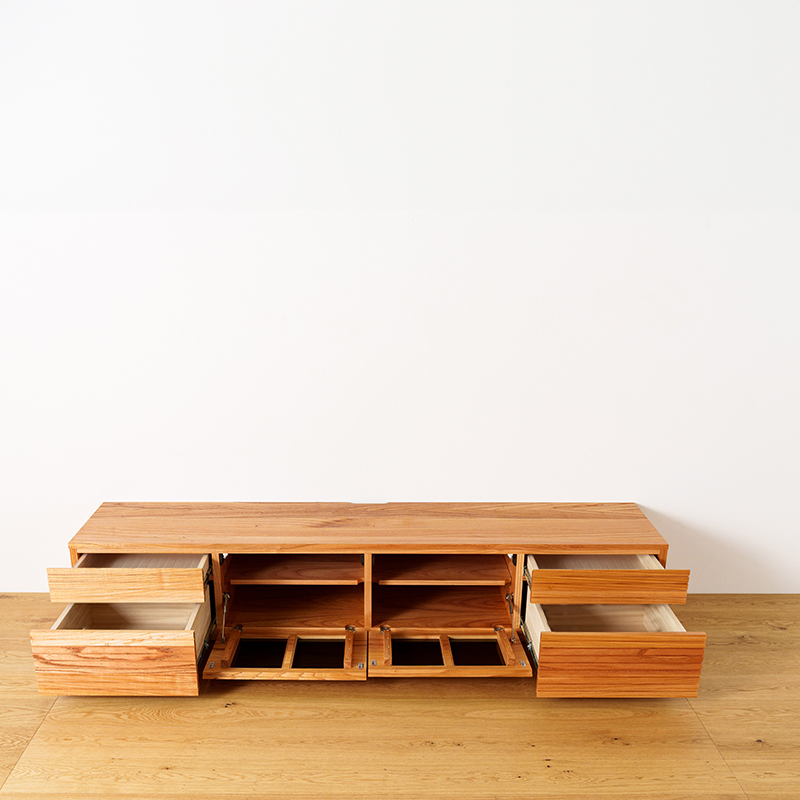 天然木・無垢を使ったテレビ台・テレビボード 風雅 -タイプ2 2400mm センダン