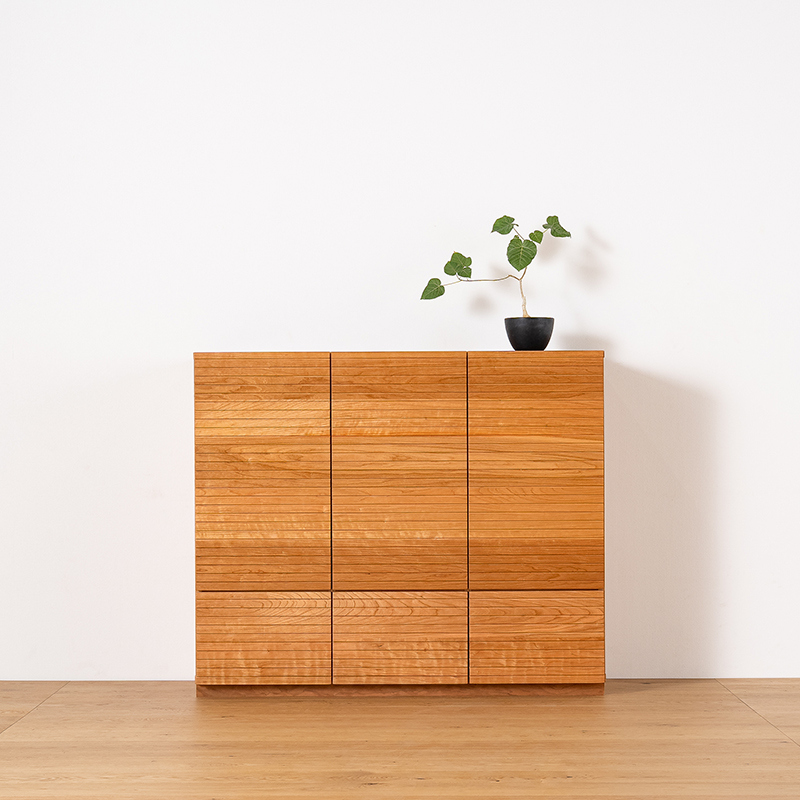 風雅 キャビネット ブラックチェリー 幅1460mm 