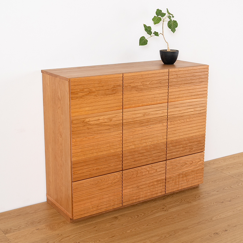 風雅 キャビネット ブラックチェリー 幅1460mm 