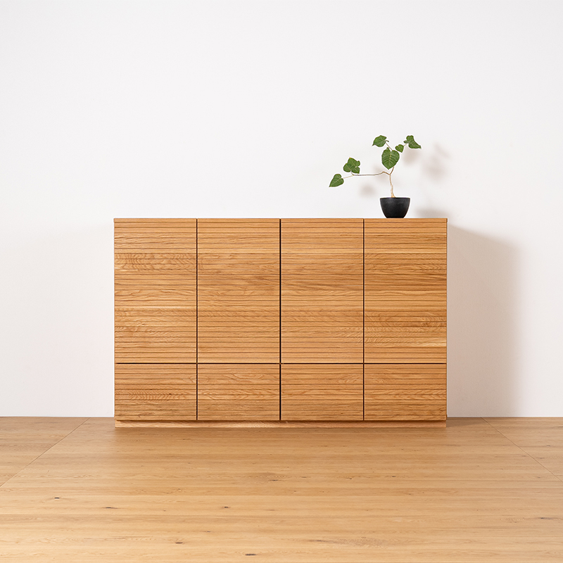 風雅 キャビネット ホワイトオーク 幅1600mm イメージ1