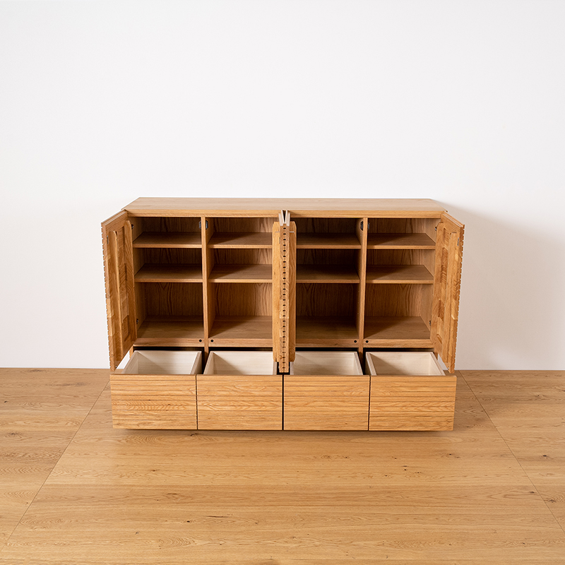 風雅 キャビネット ホワイトオーク 幅1600mm イメージ3