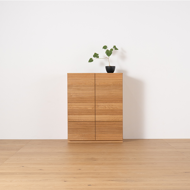 風雅 キャビネット ホワイトオーク 幅980mm 