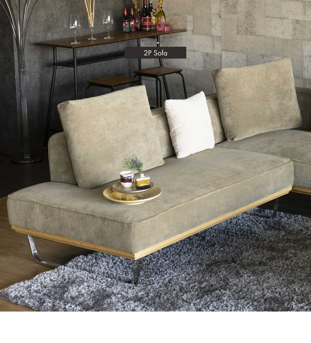 Grace 2Pソファ (クッション大x1、クッション小x1 付属)