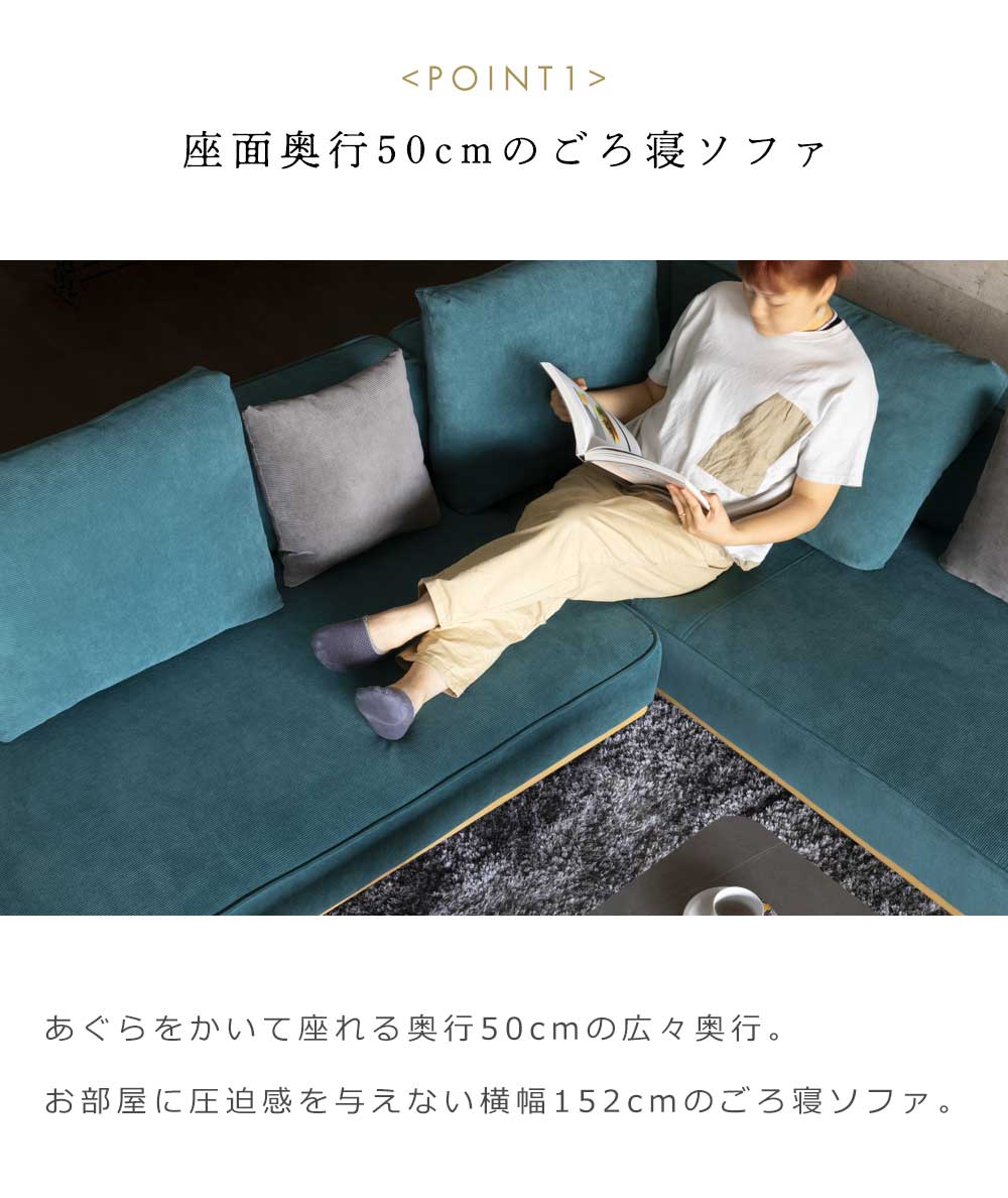 Grace 2Pソファ (クッション大x1、クッション小x1 付属)