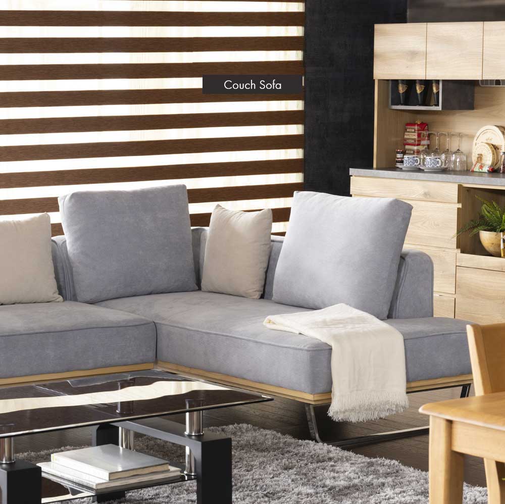 Grace カウチソファ (クッション大x2、クッション小x1 付属)