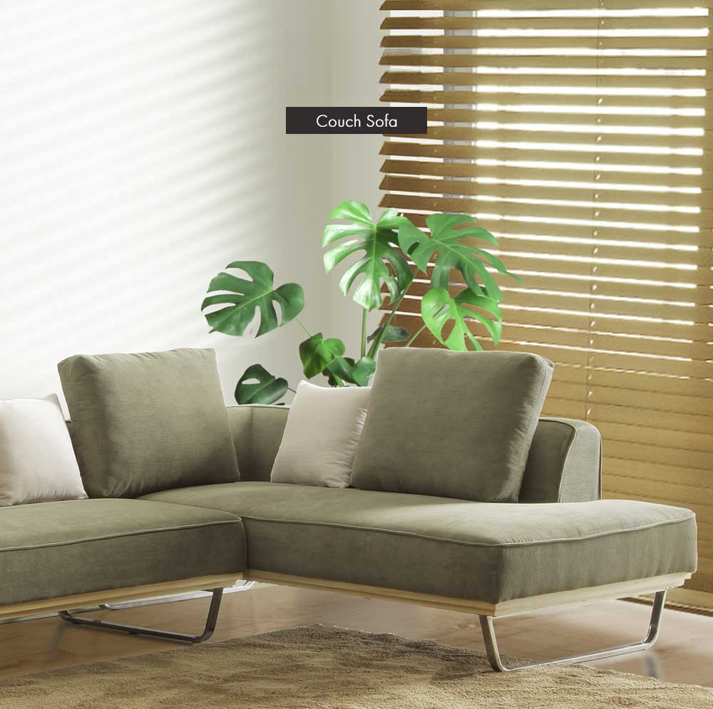 Grace カウチソファ (クッション大x2、クッション小x1 付属)