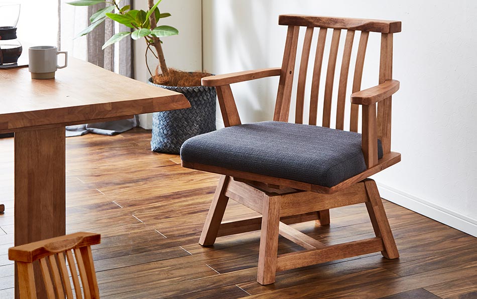 Grace 180テーブル+160ベンチ+肘付回転チェア2脚+肘無回転チェア2脚