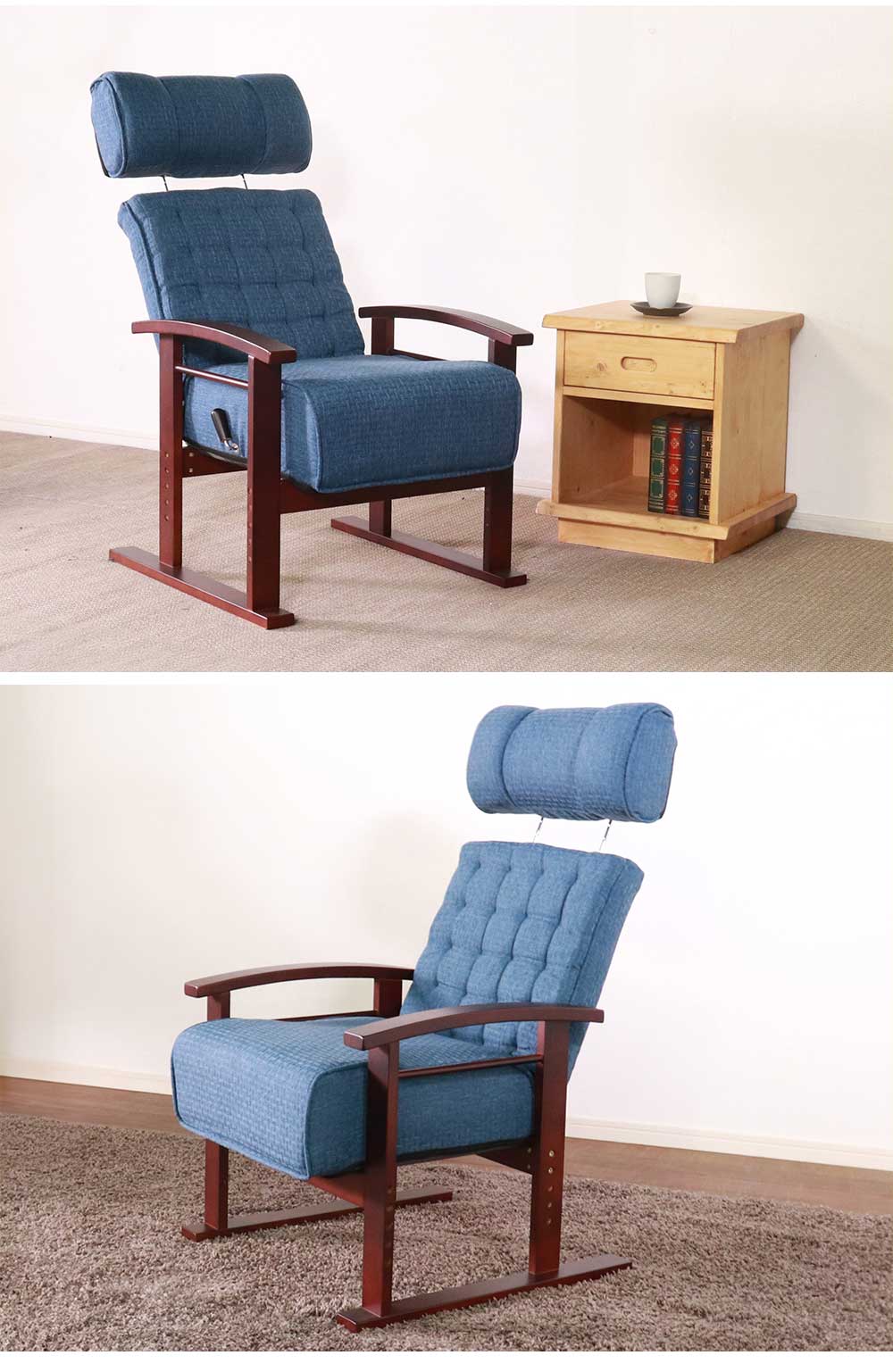 Grace 座椅子　木肘高座椅子