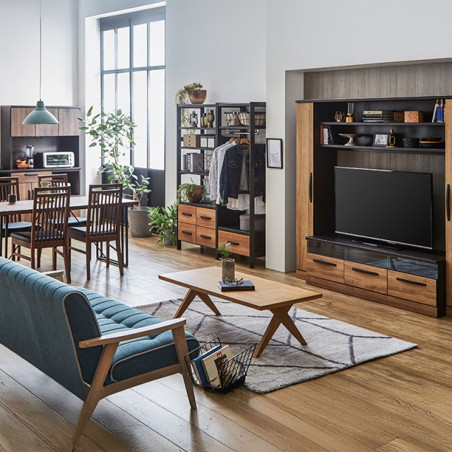 Colinハイタイプ木目デザインテレビボード幅2000