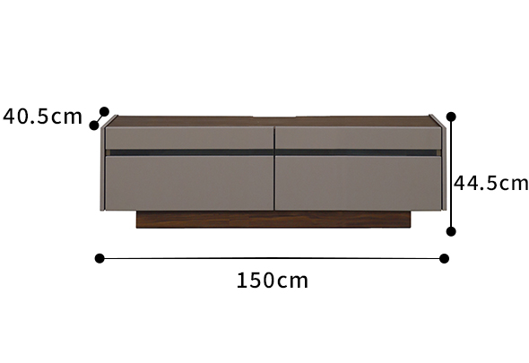 Kurtテレビボード　Mat150サイズ図面詳細